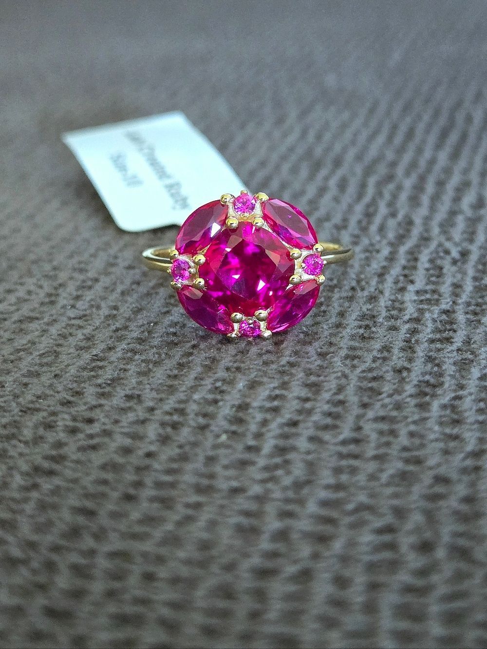 Shivam Lab🧪 Created Pink💕 Ruby Flower🏵 Ring💍 - NWT - Picture 4 of 16